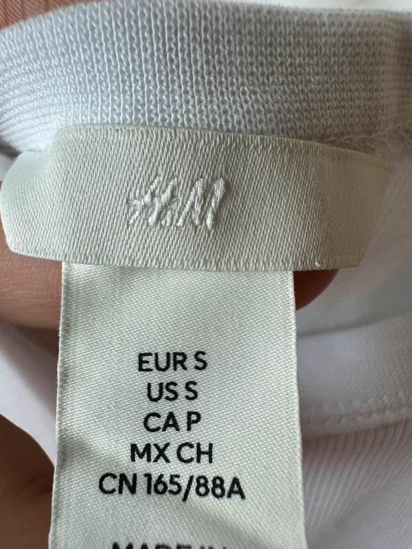 biała basicowa koszulka na ramiączkach z H&M, rozmiar S