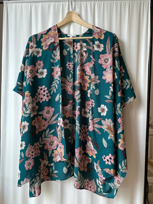 Maurices narzutka kimono w kwiaty