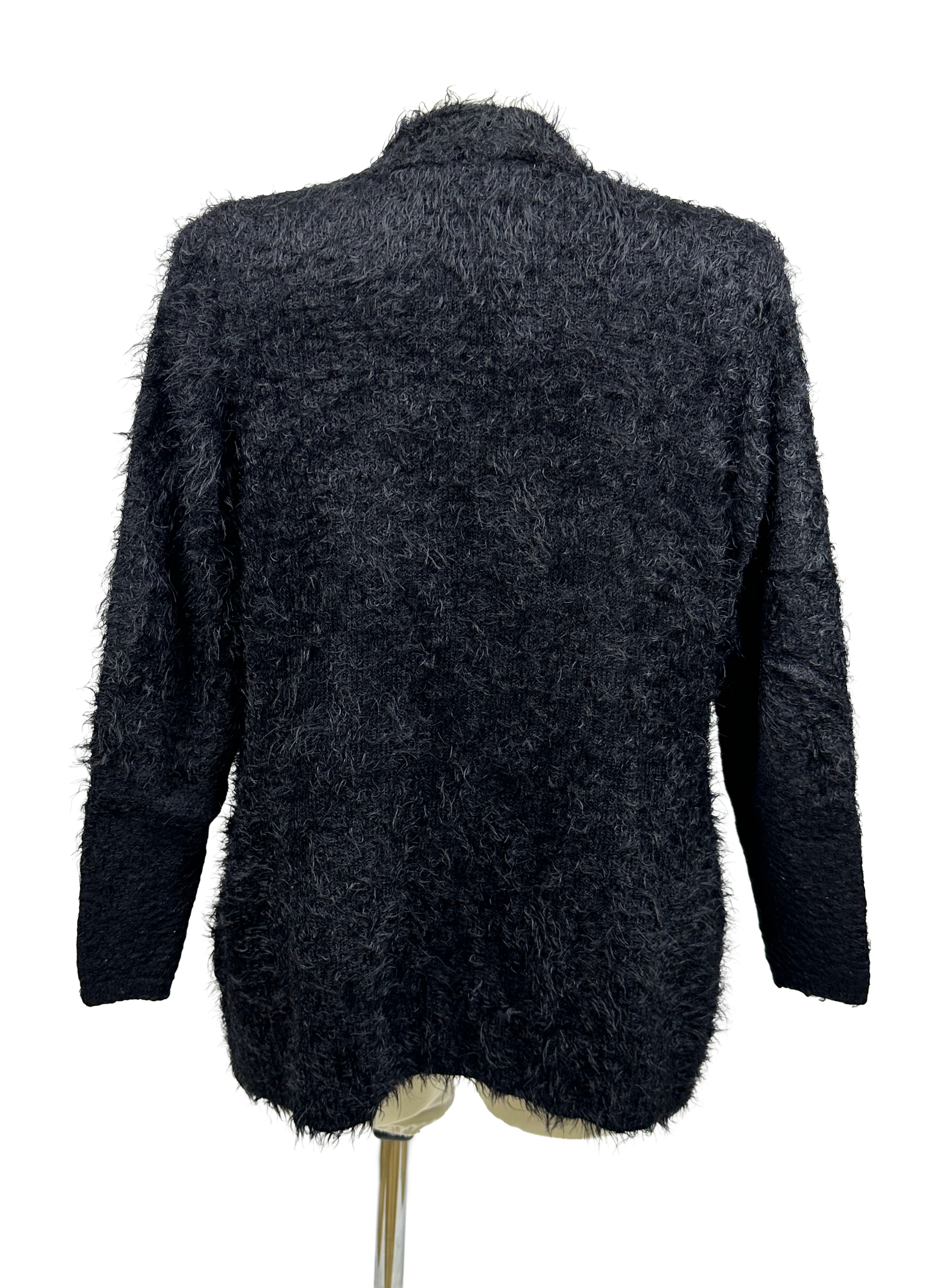 czarny kardigan etam s – puszysty sweter damski
